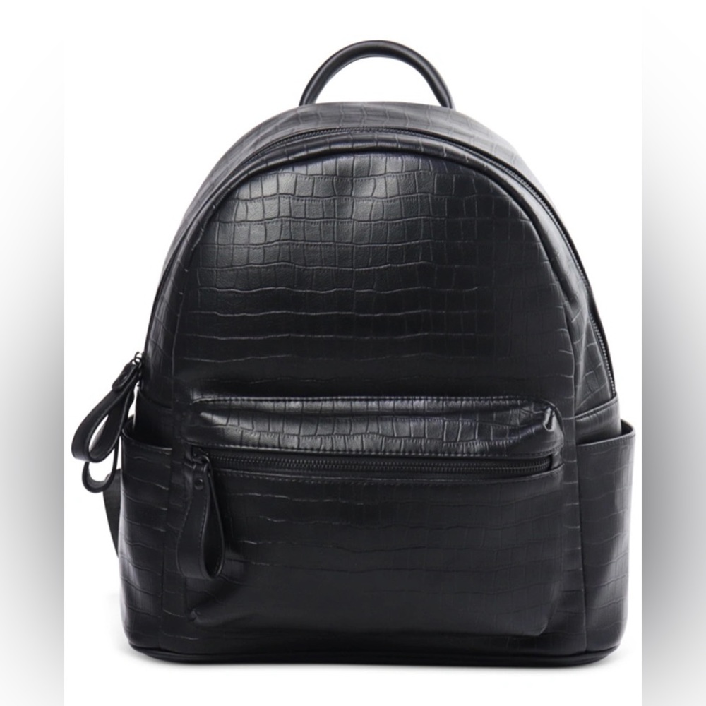 I. N. C. Black Croc Backpack